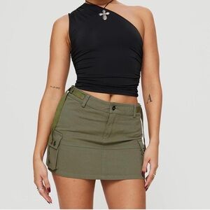 Olive Green Cargo Skirt